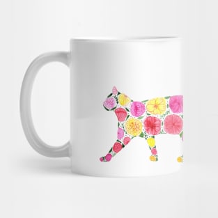 Cat Silhouette with flowers Mug